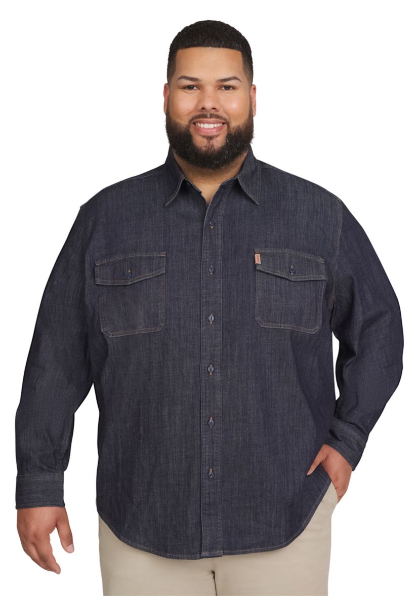 Big & Tall Long Sleeve Denim Shirt