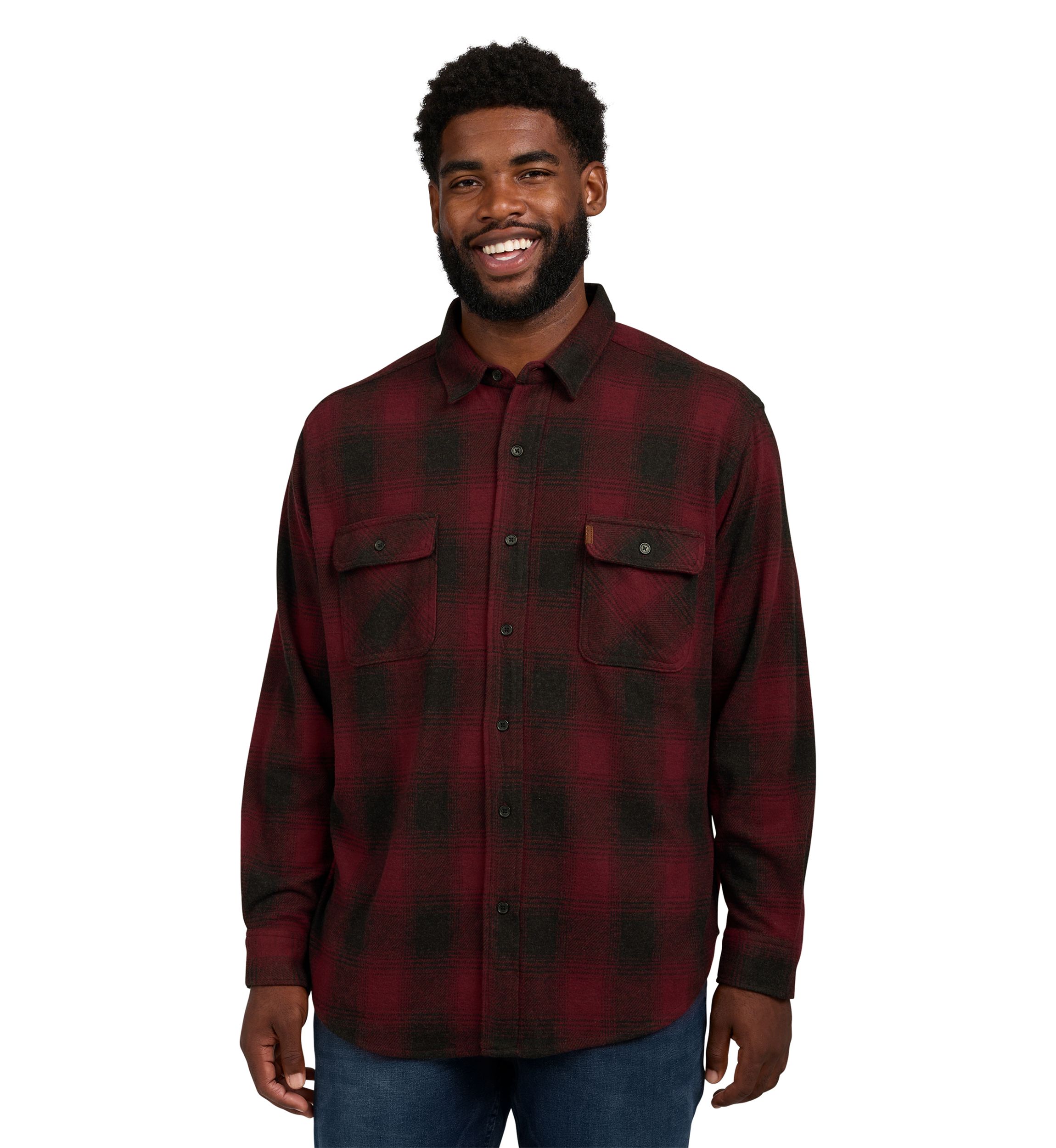 Big & Tall Plaid Knit Flannel Shirt 