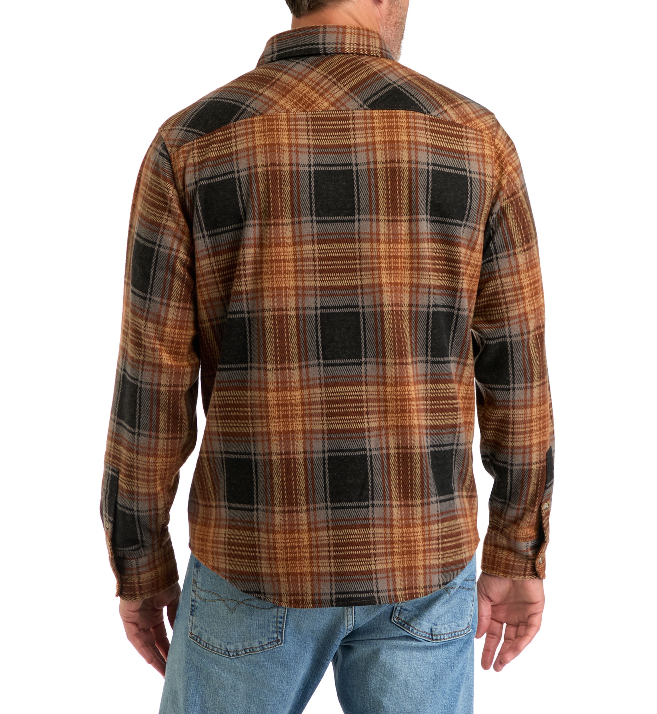 Long Sleeve Plaid Knit Flannel 