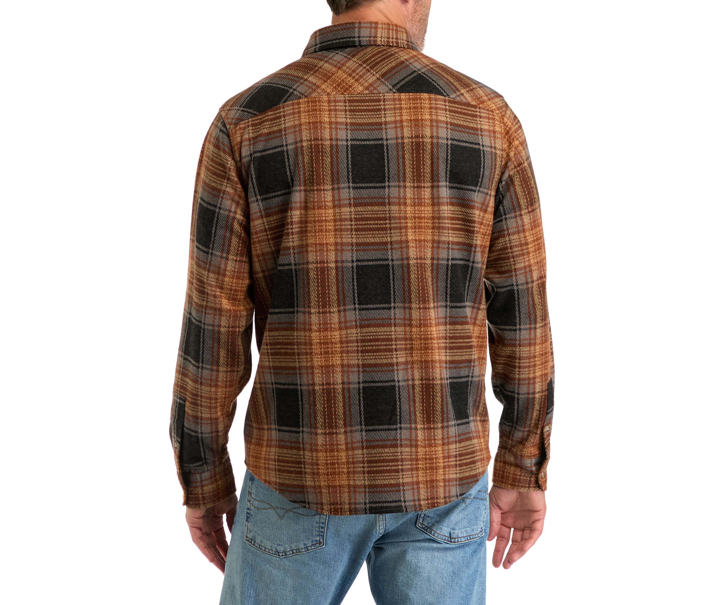Long Sleeve Plaid Knit Flannel 