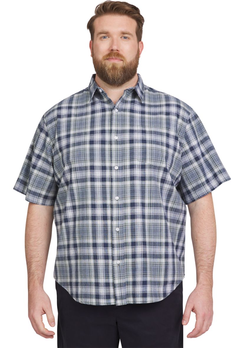 Big & Tall Seacoast Plaid Printed Shirt