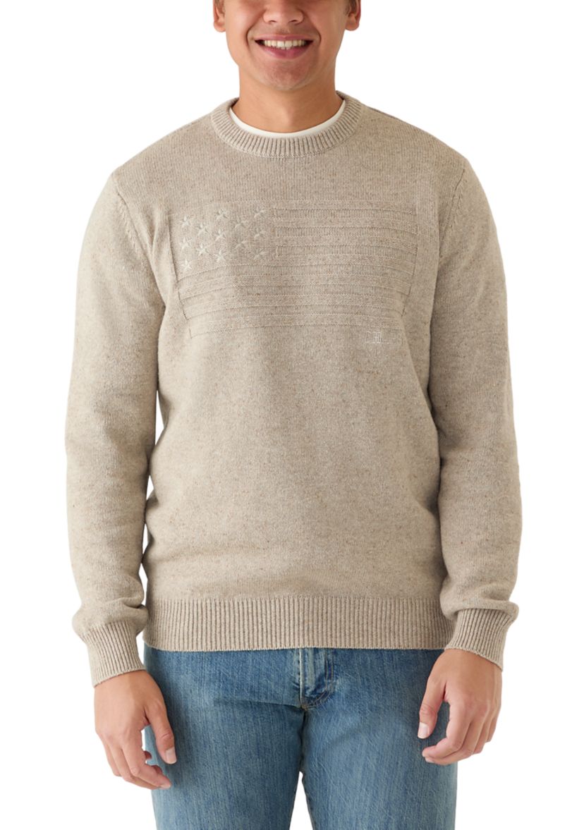 Chaps Men's Flag Novelty Crew Sweater, XL, Cotton