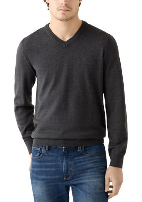 Chaps Men's Fine Gauge V-Neck Sweater, Grey, 2XL