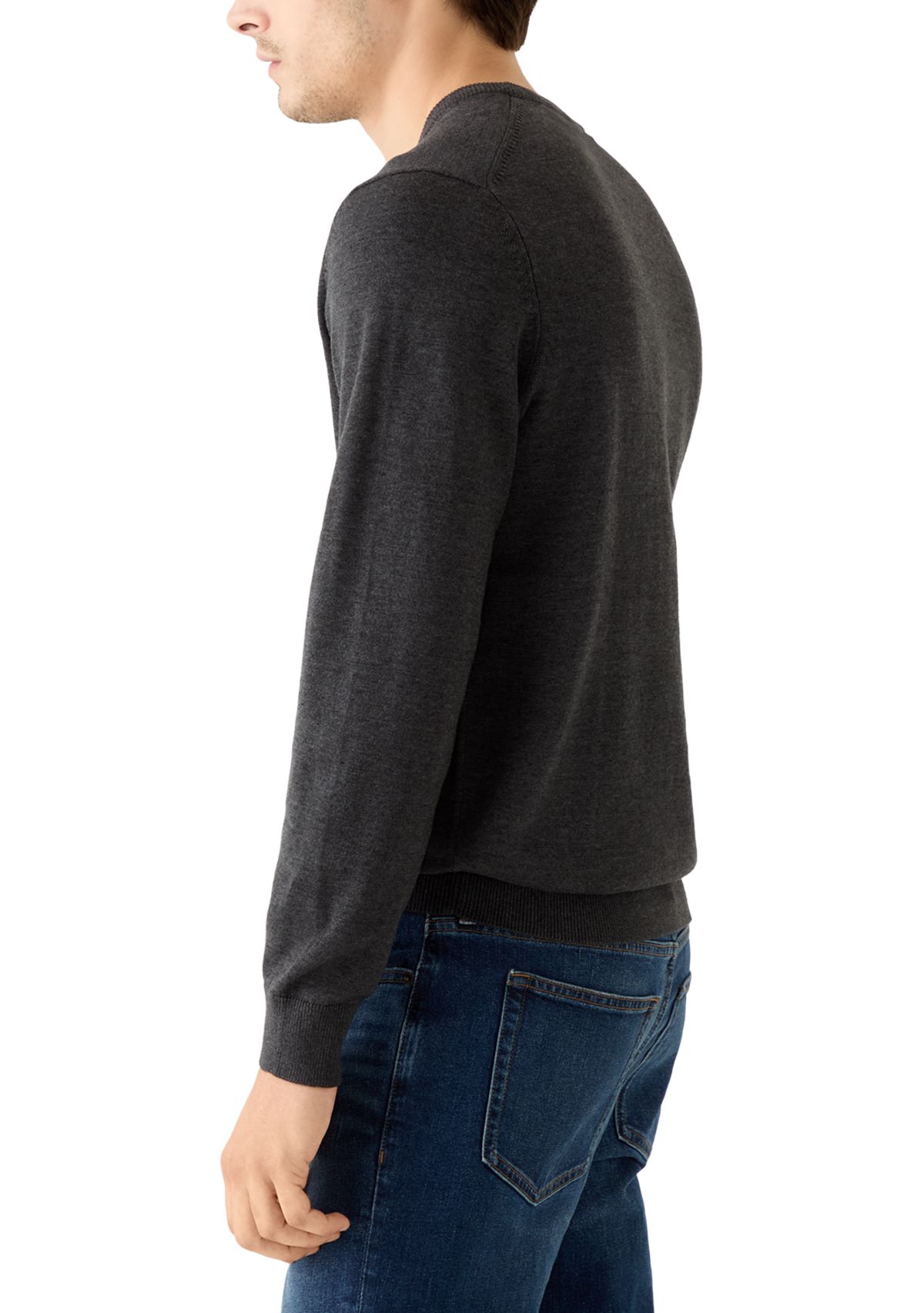 Mens Fine Gauge V-Neck Sweater