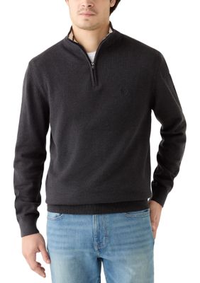 Chaps Men's Fine Gauge 1/4 Zip Pullover, Grey, 2XL
