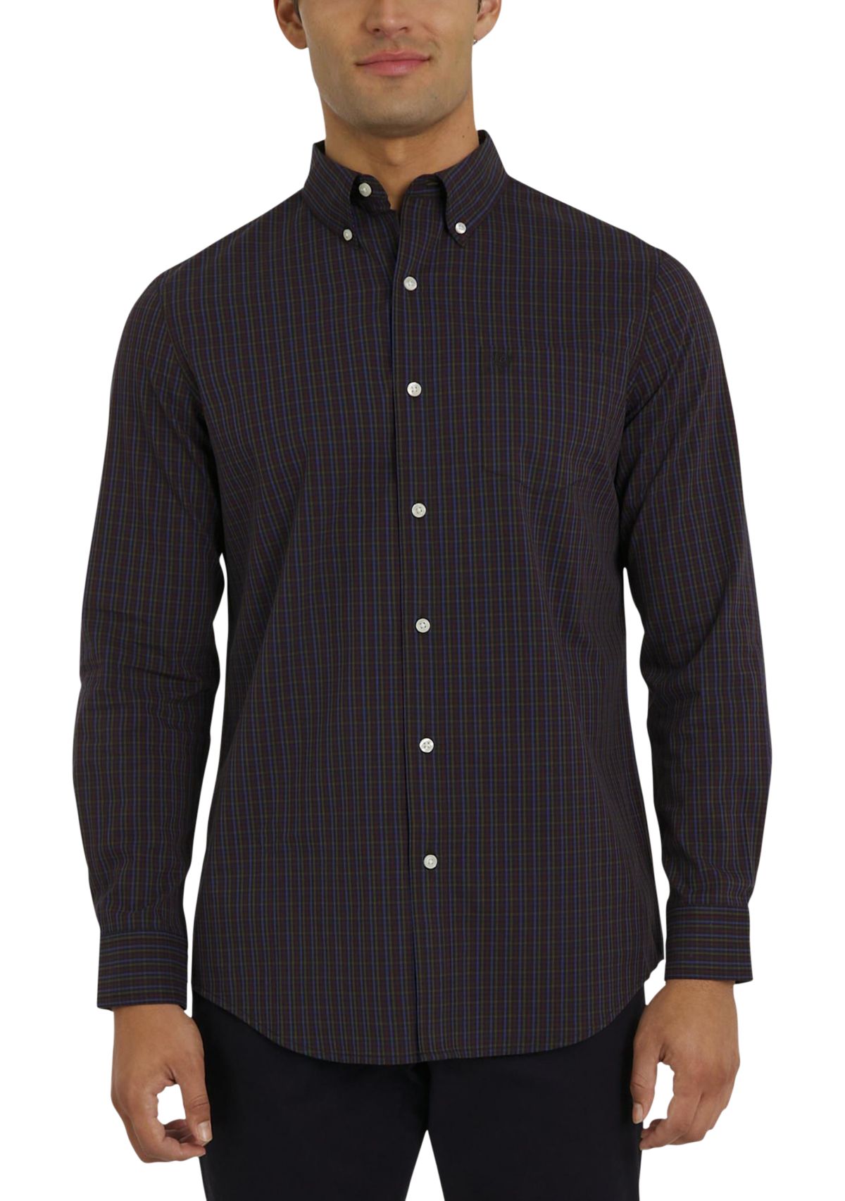 Long Sleeve Plaid Poplin Shirt 