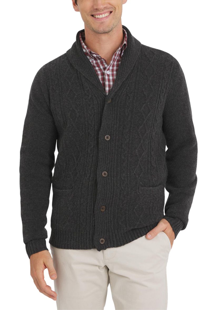 Mens Cable Cardigan Sweater