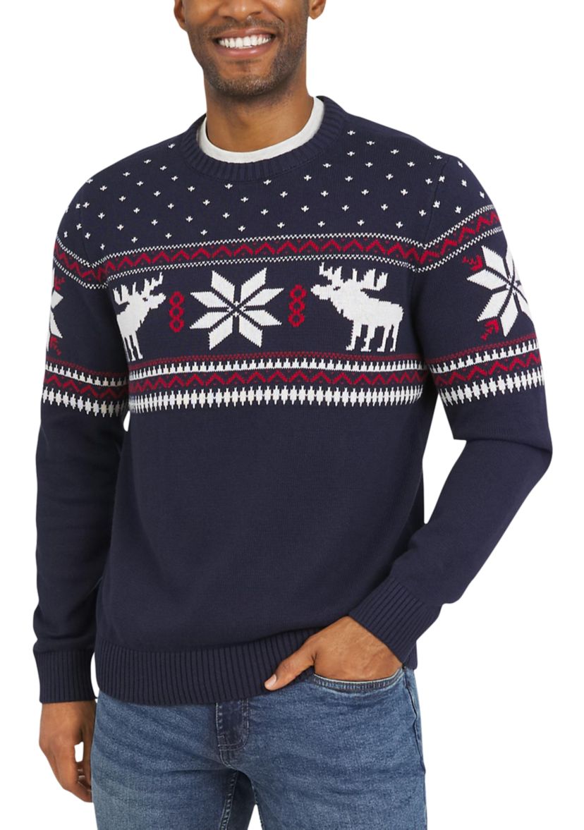 Mens Americana Moose Crewneck Sweater