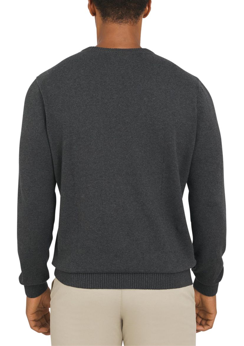 Mens Winter Dog Crew Neck Graphic Sweater
