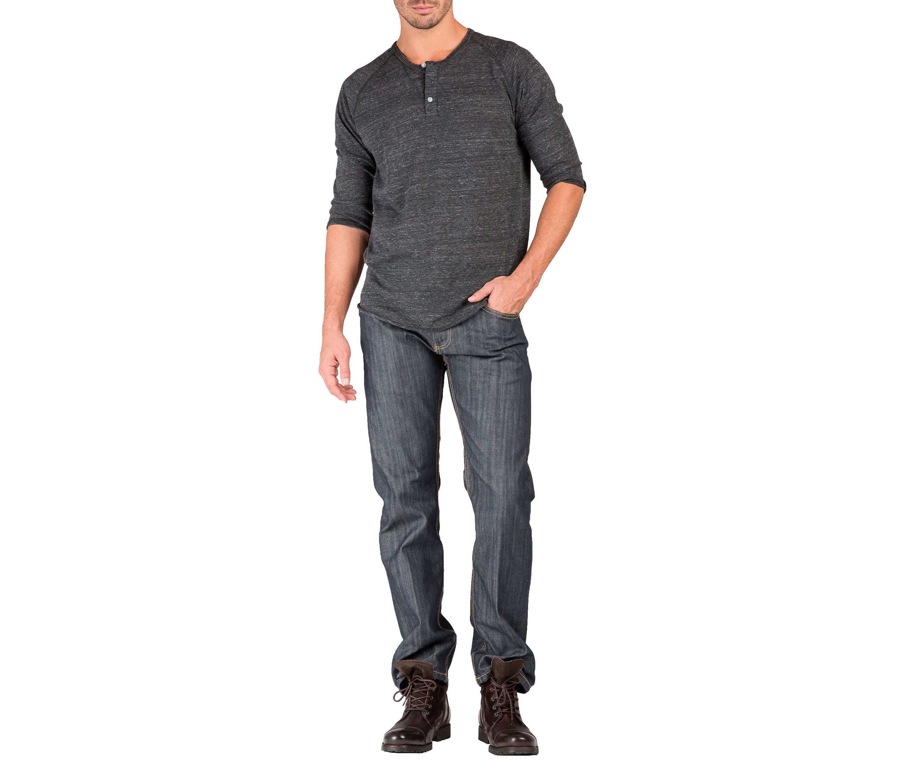 Scratching Distressed Relaxed Straight Denim