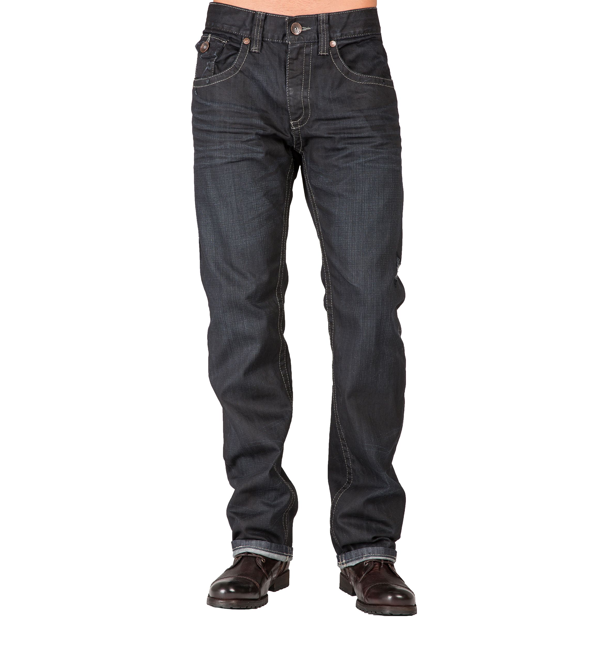Relaxed Straight Leg Jean Zipper Trim Pockets