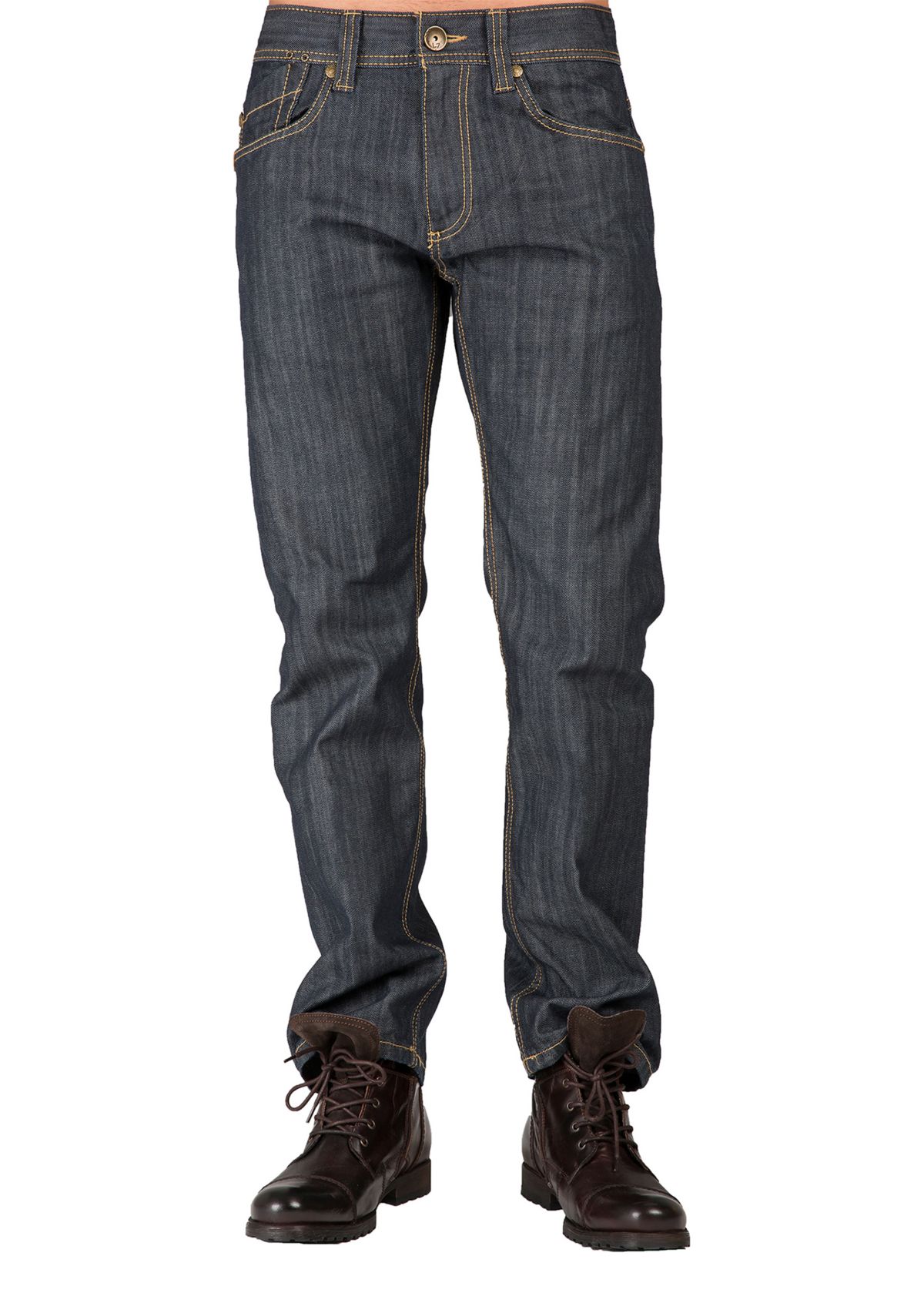 Scratching Distressed Relaxed Straight Denim