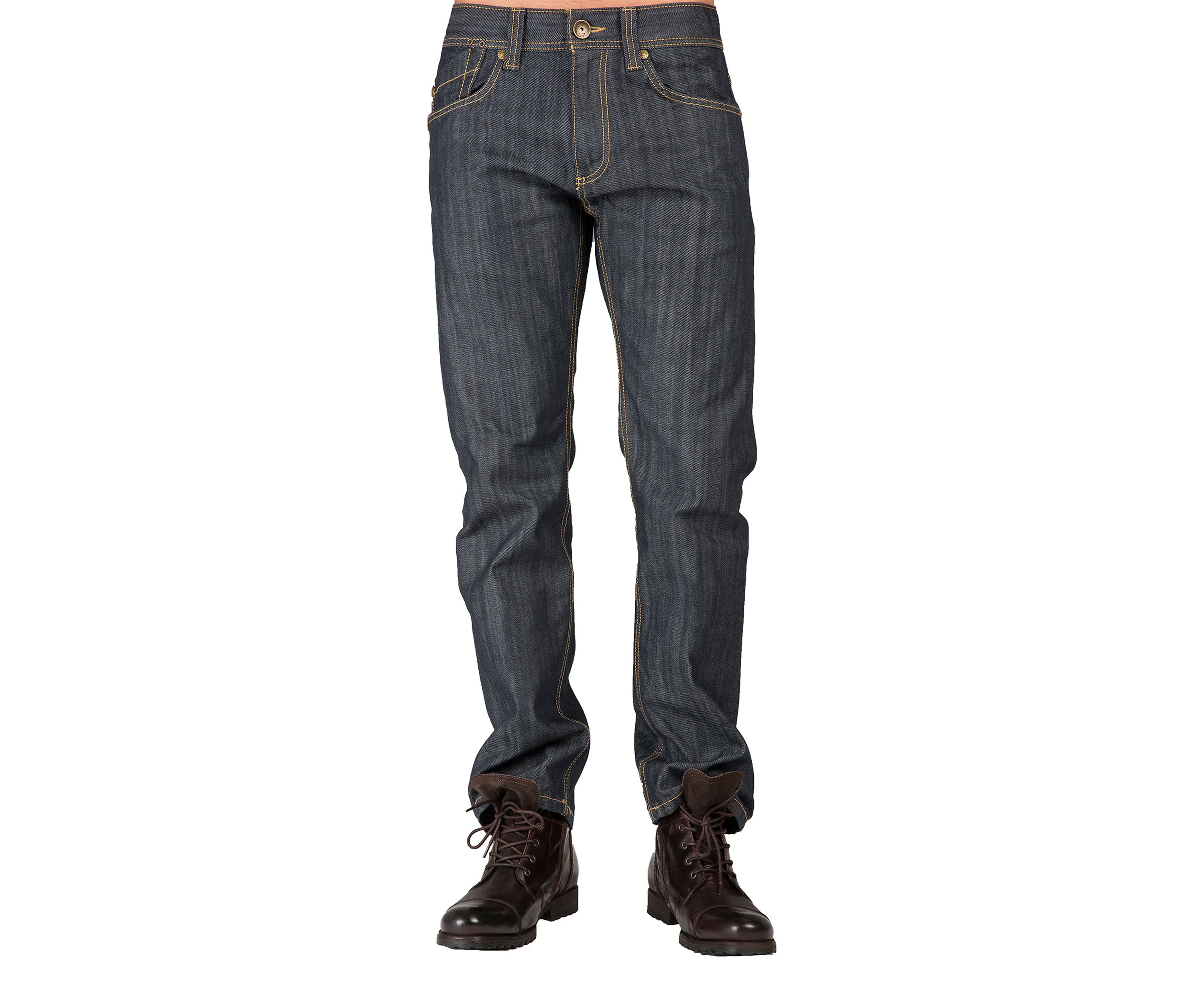 Scratching Distressed Relaxed Straight Denim