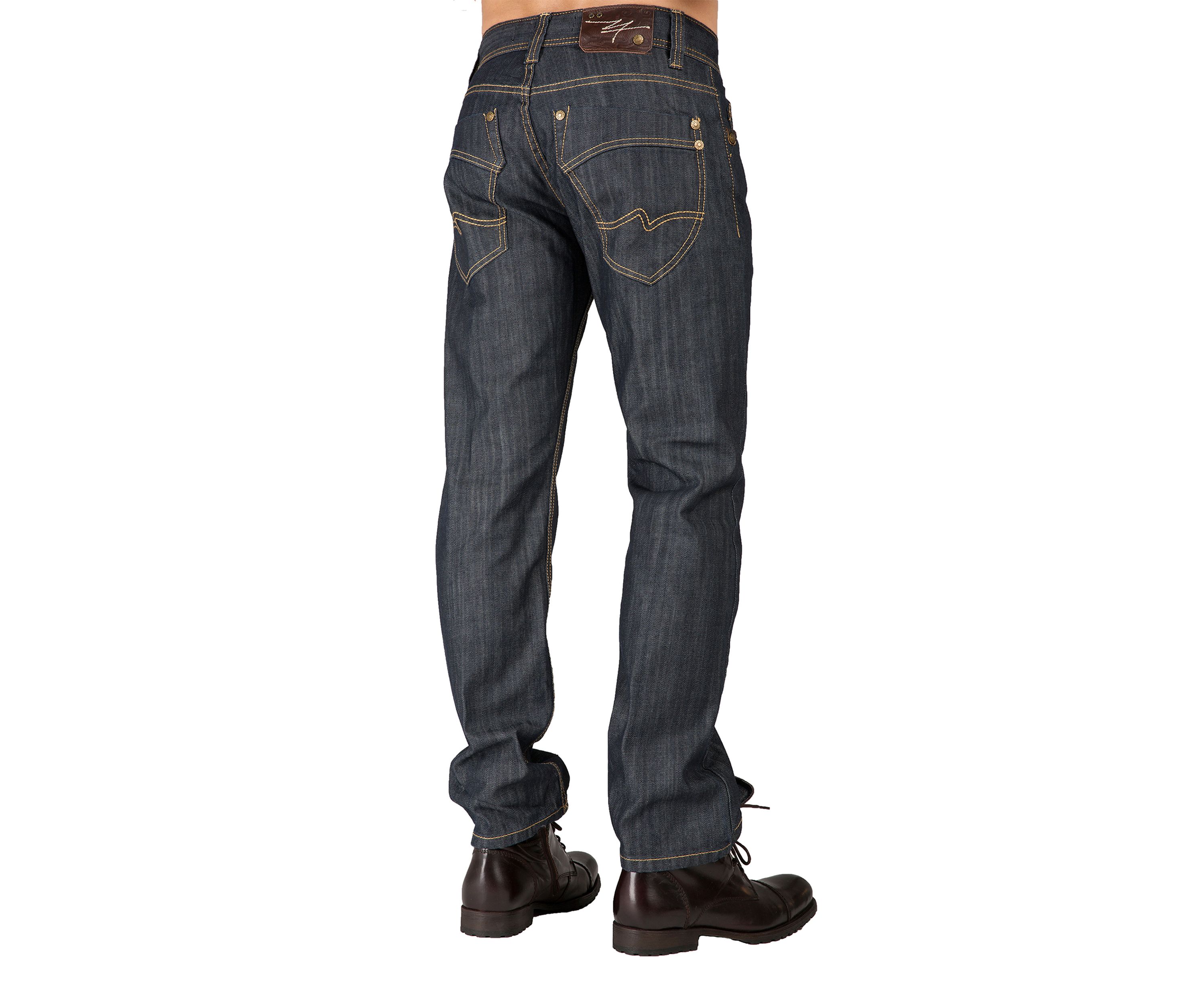 Scratching Distressed Relaxed Straight Denim