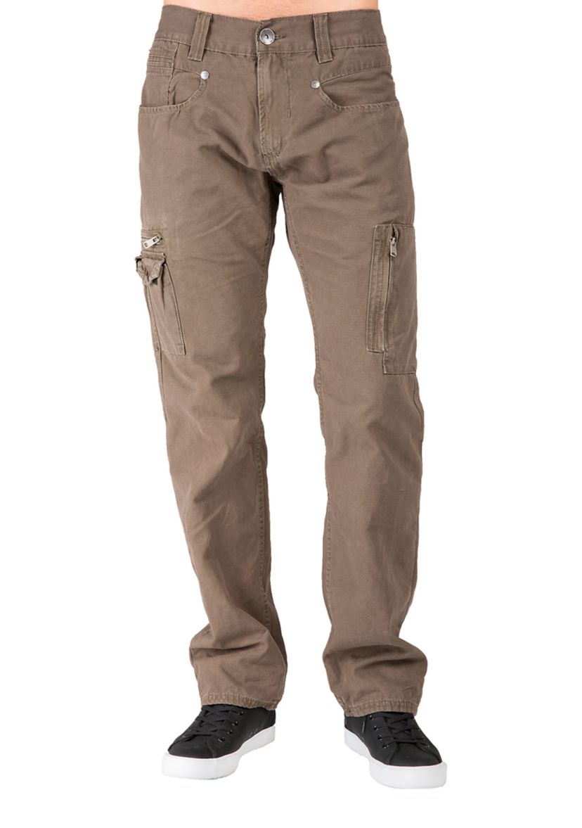 Mens Relax Straight Rusty Red Canvas Premium Jeans Utility zipper Pocket