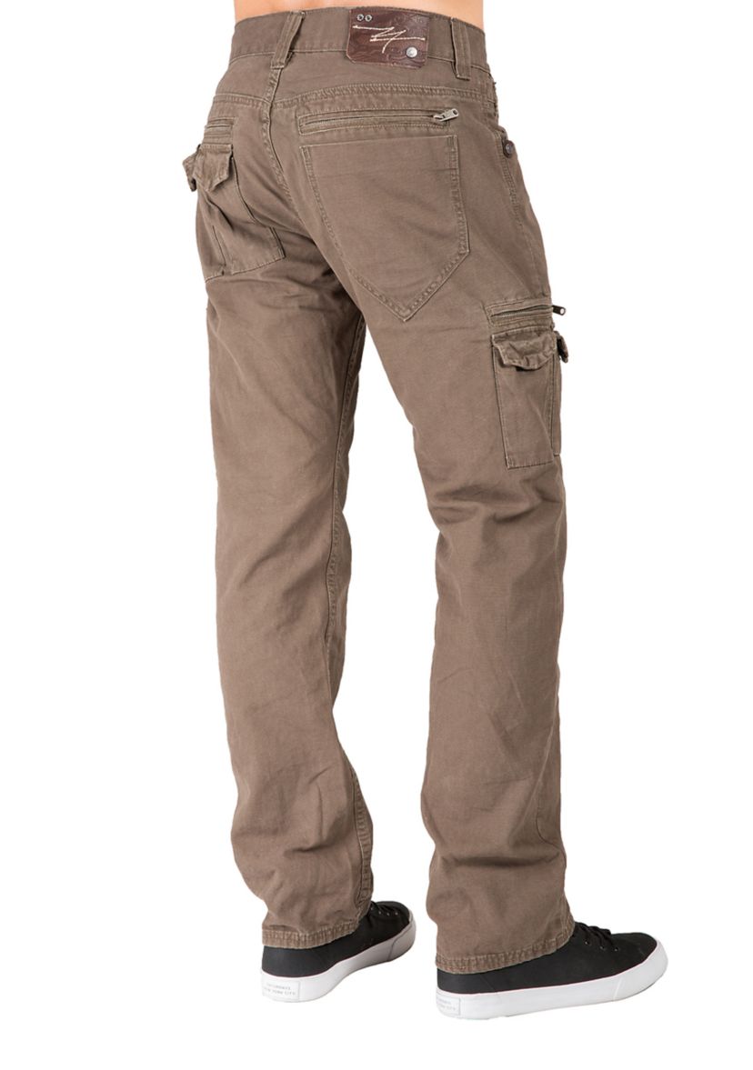 Mens Relax Straight Rusty Red Canvas Premium Jeans Utility zipper Pocket