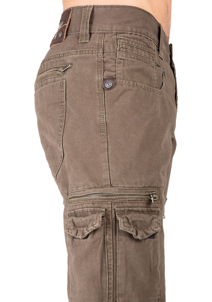 Mens Relax Straight Rusty Red Canvas Premium Jeans Utility zipper Pocket