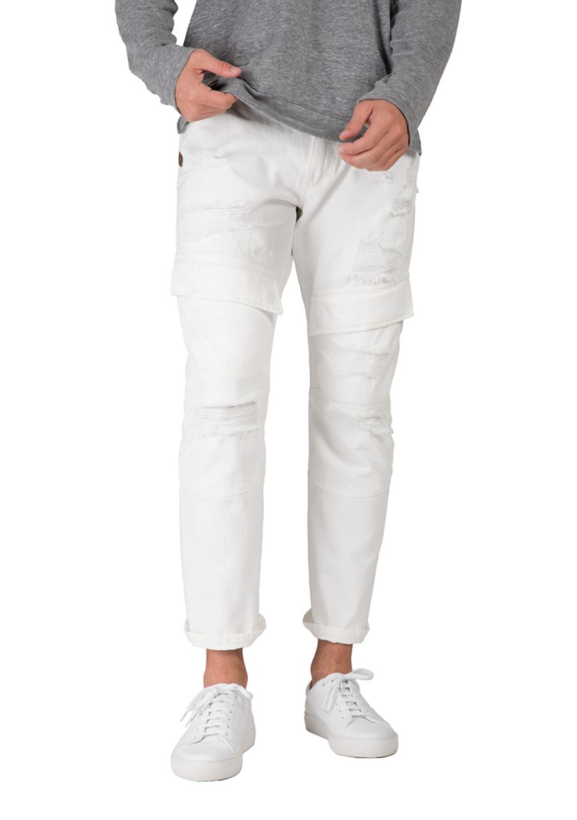 Slim Straight Denim Cargo Jeans 