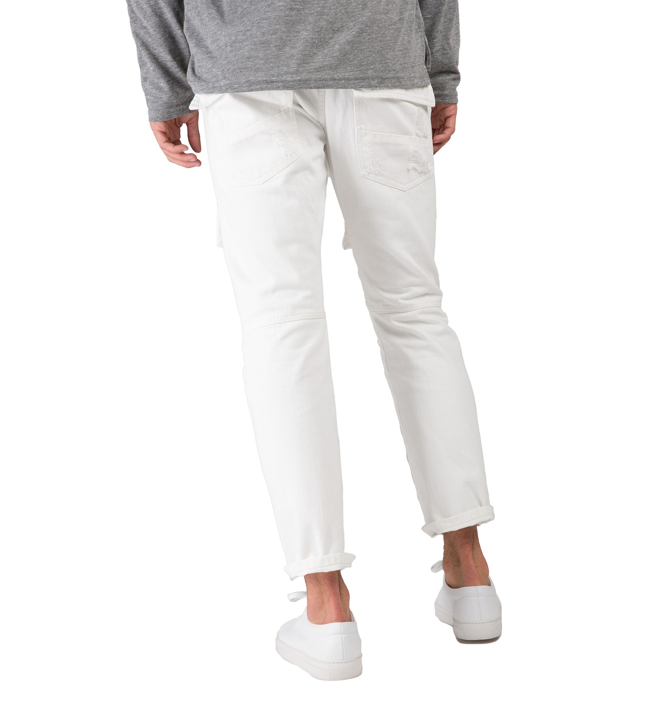 Slim Straight Denim Cargo Jeans 