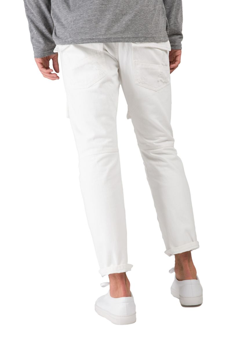Slim Straight Denim Cargo Jeans 