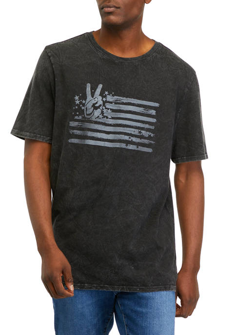 American Rag Flag Peace Sign Graphic T-Shirt