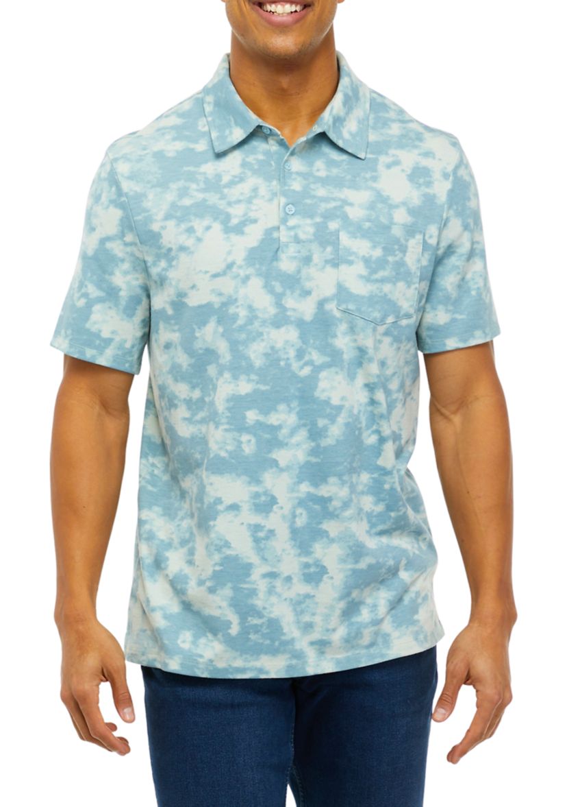 Short Sleeve Tie Dye Polo Shirt 