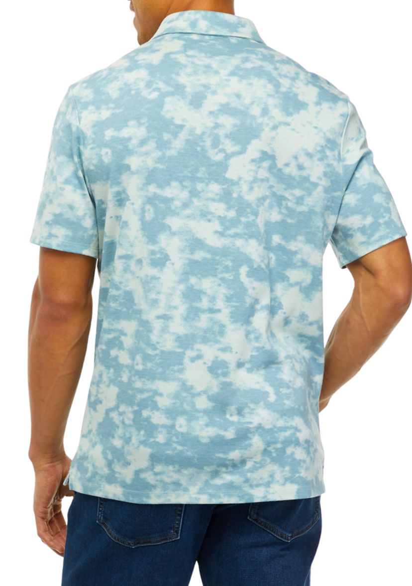 Short Sleeve Tie Dye Polo Shirt 