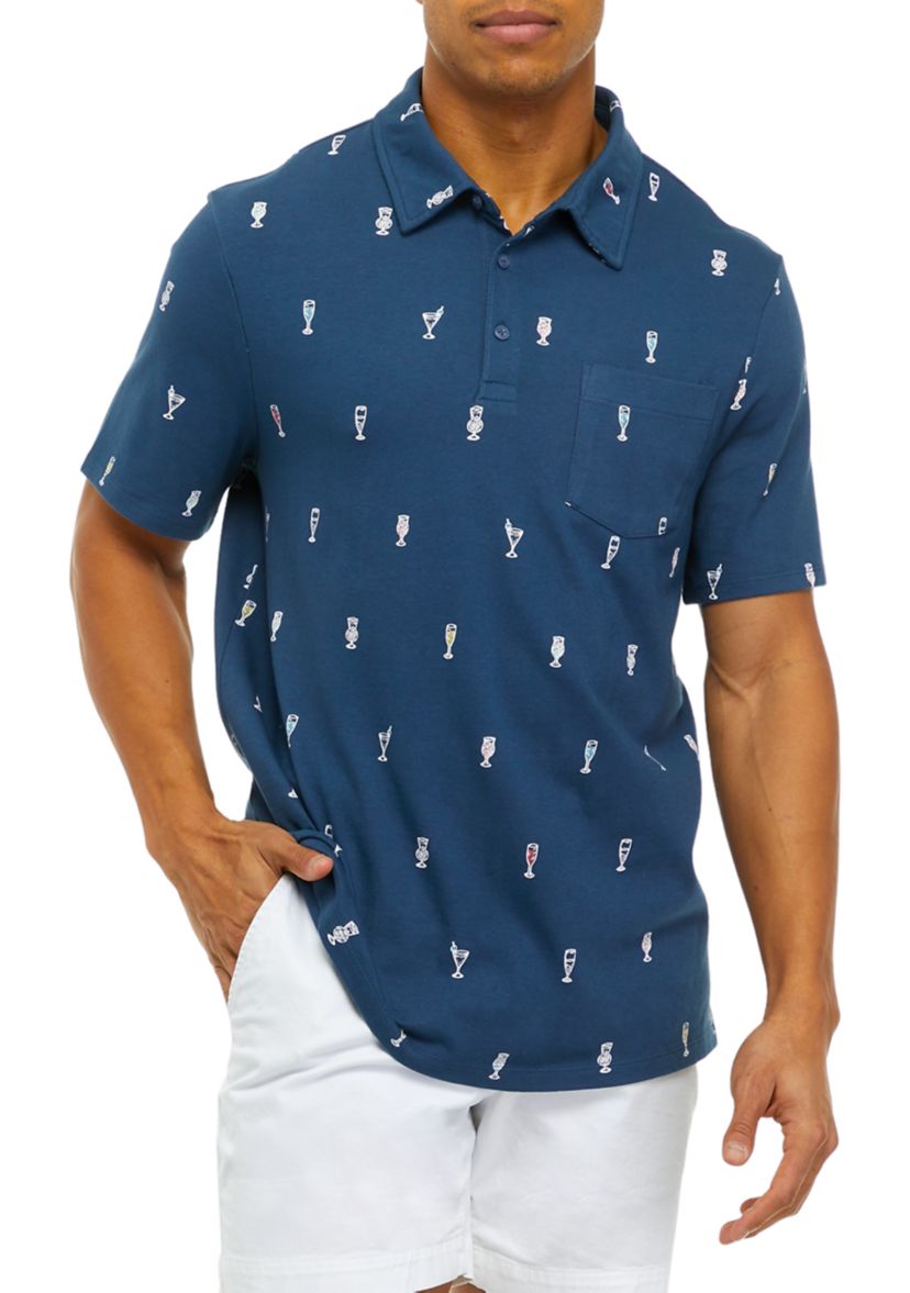 Short Sleeve Printed Polo Shirt 
