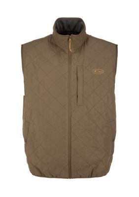 Drake Waterfowl Men's Delta Quilted Fleece Lined Vest, Brown, XL