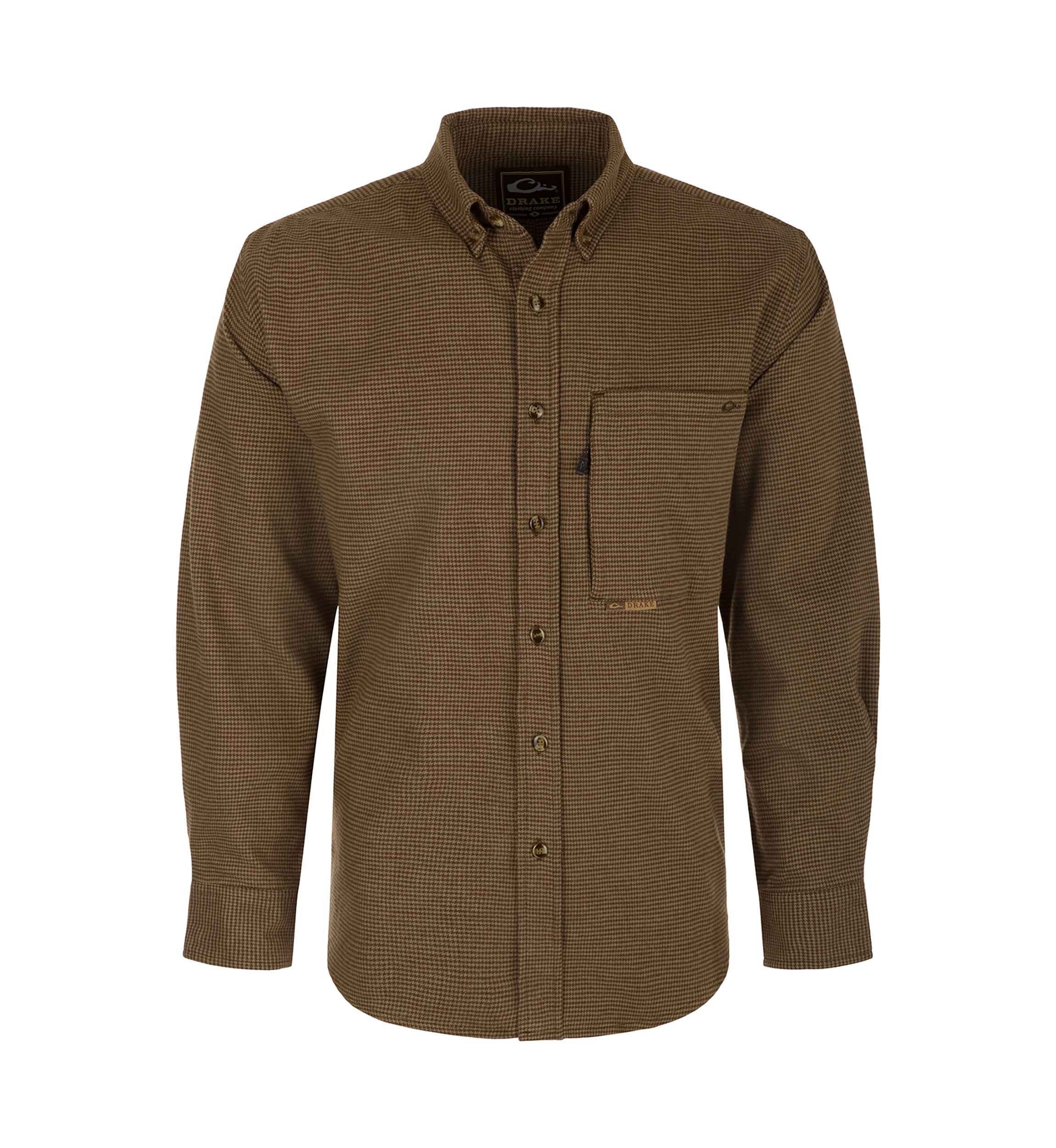 Autumn Brushed Twill Houndstooth Long Sleeve Shirt
