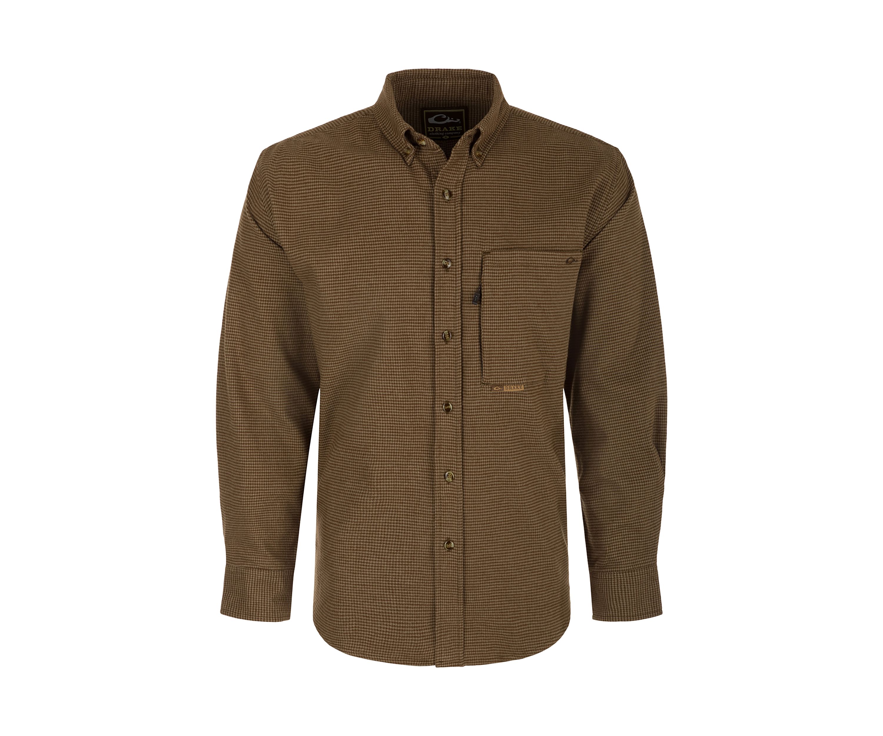 Autumn Brushed Twill Houndstooth Long Sleeve Shirt