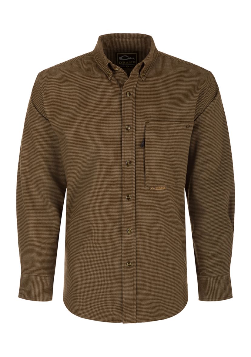 Autumn Brushed Twill Houndstooth Long Sleeve Shirt
