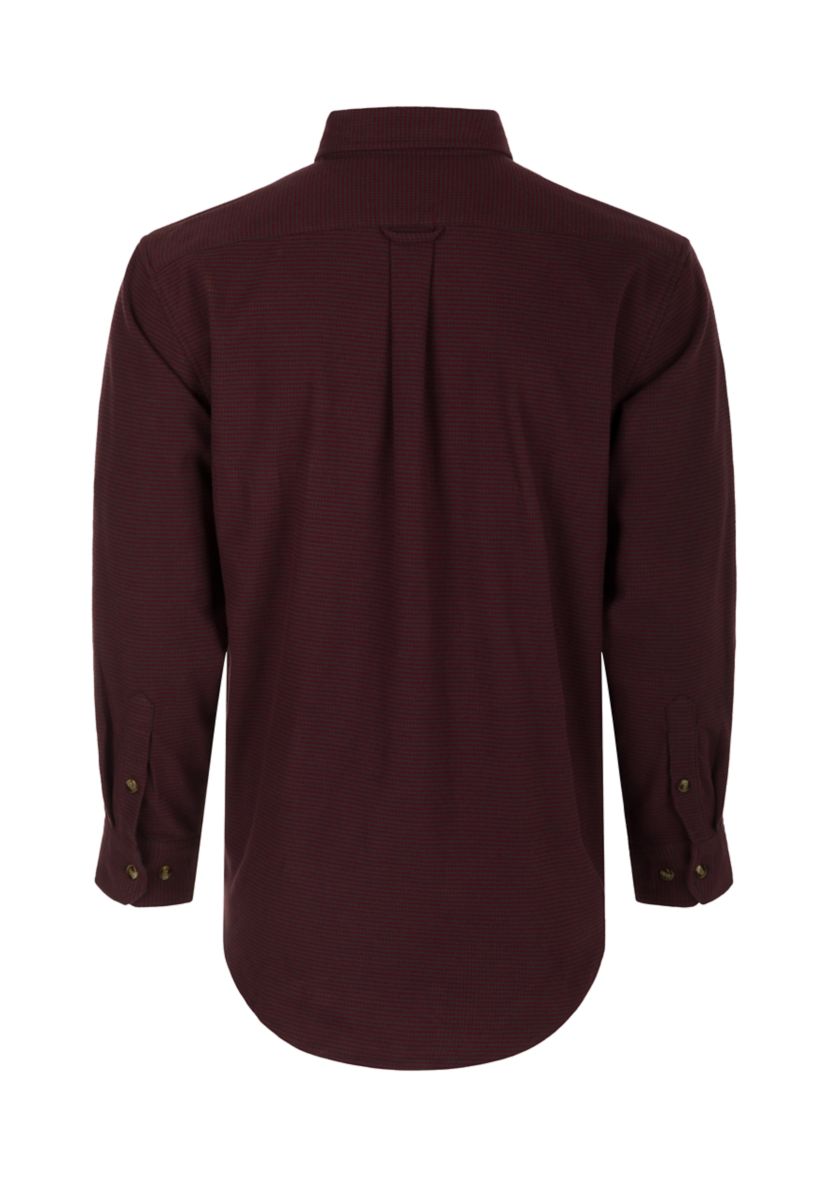 Mens Autumn Brushed Twill Houndstooth Button Down Long Sleeve Shirt