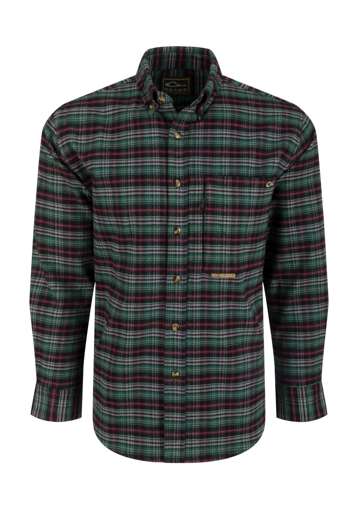 Big & Tall Long Sleeve Autumn Plaid Brushed Twill Shirt