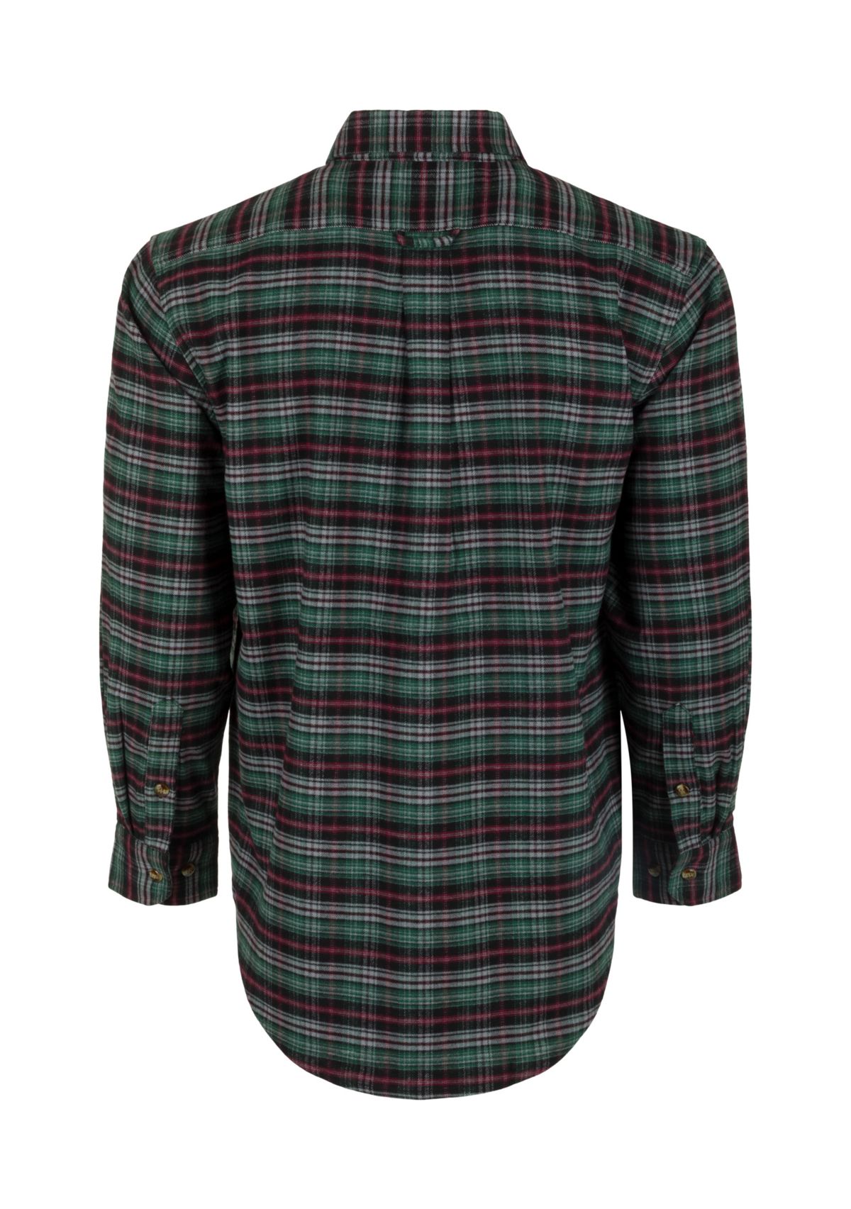Big & Tall Long Sleeve Autumn Plaid Brushed Twill Shirt