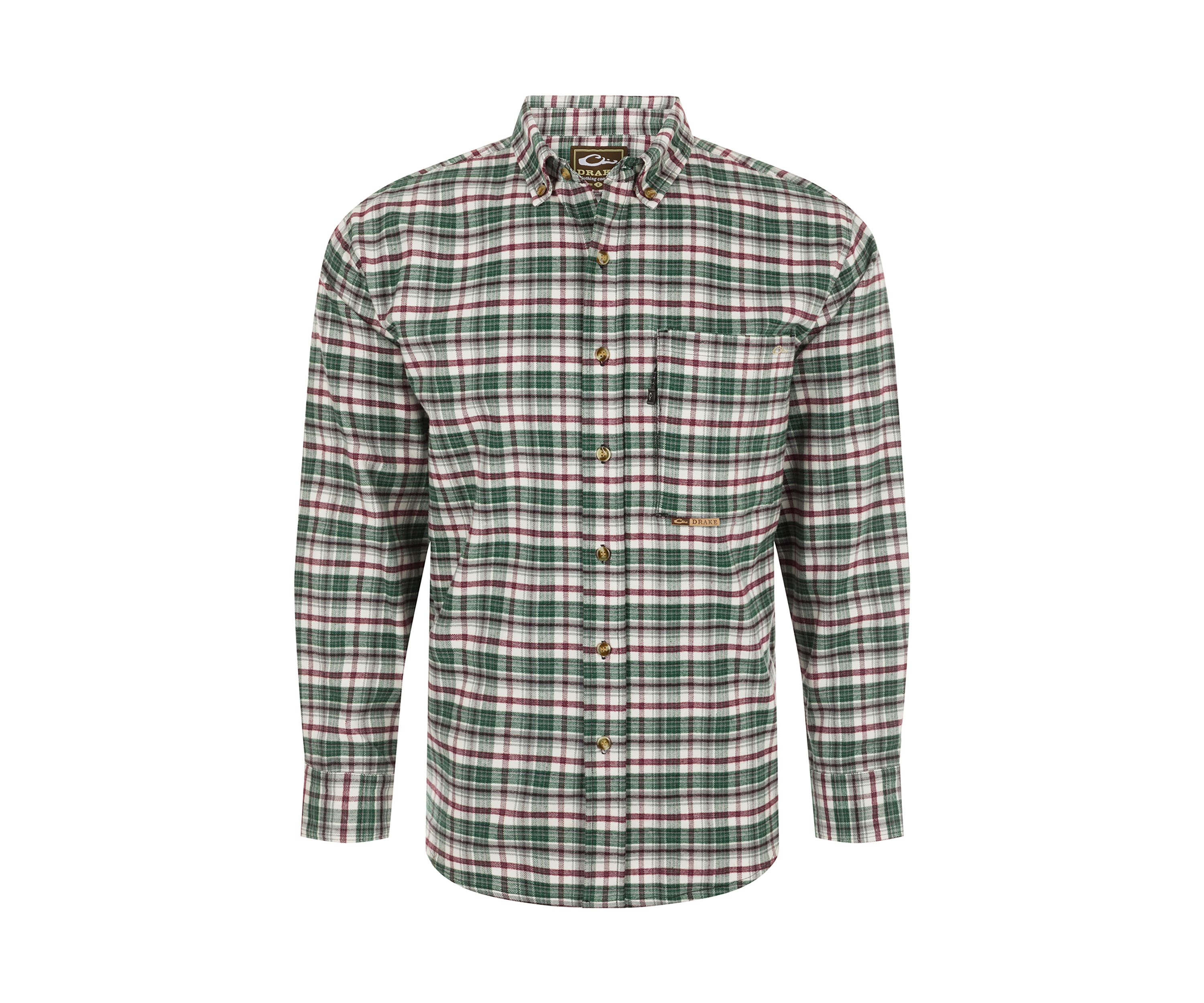 Mens Autumn Brushed Twill Plaid Button Down Long Sleeve Shirt