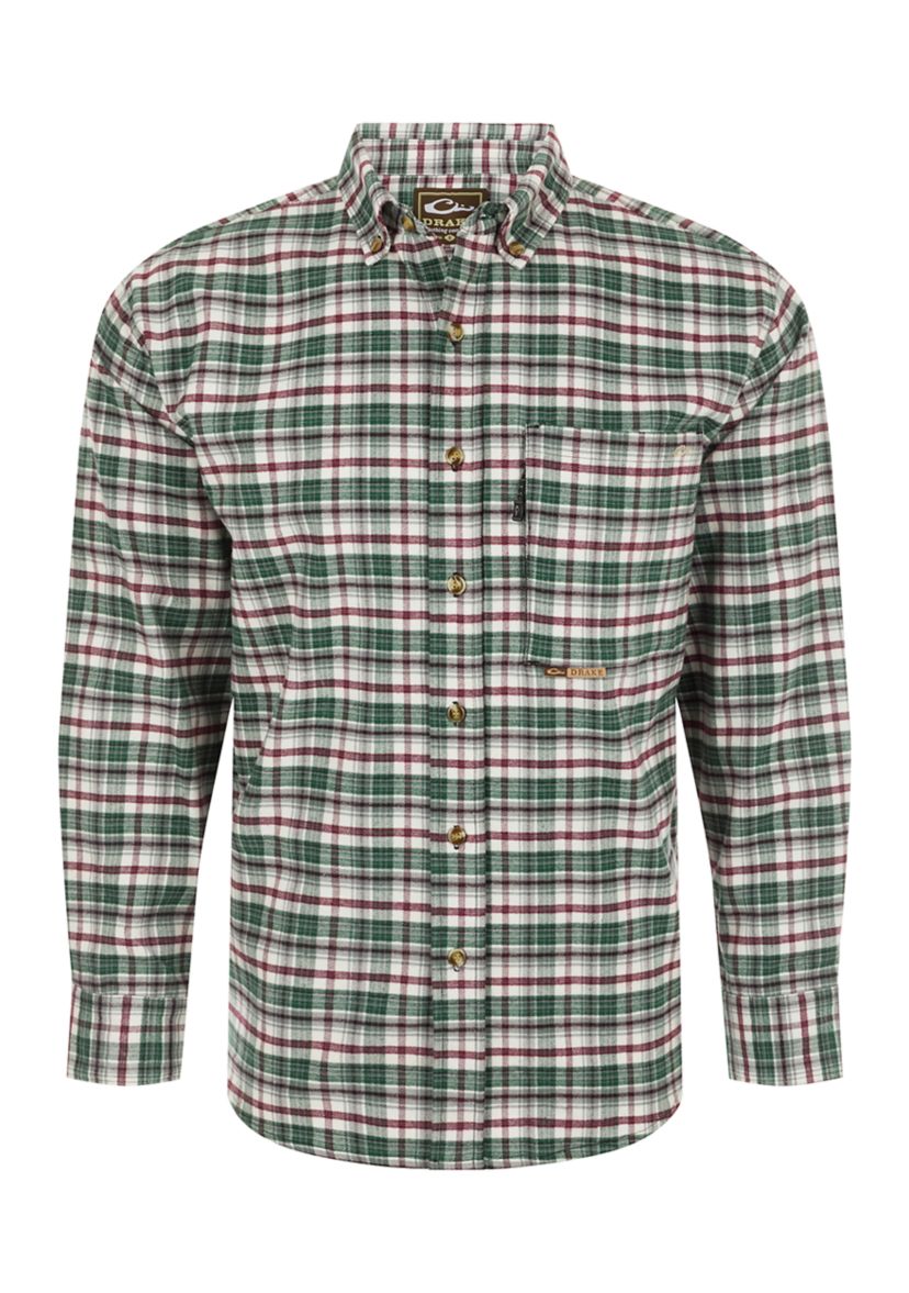 Mens Autumn Brushed Twill Plaid Button Down Long Sleeve Shirt