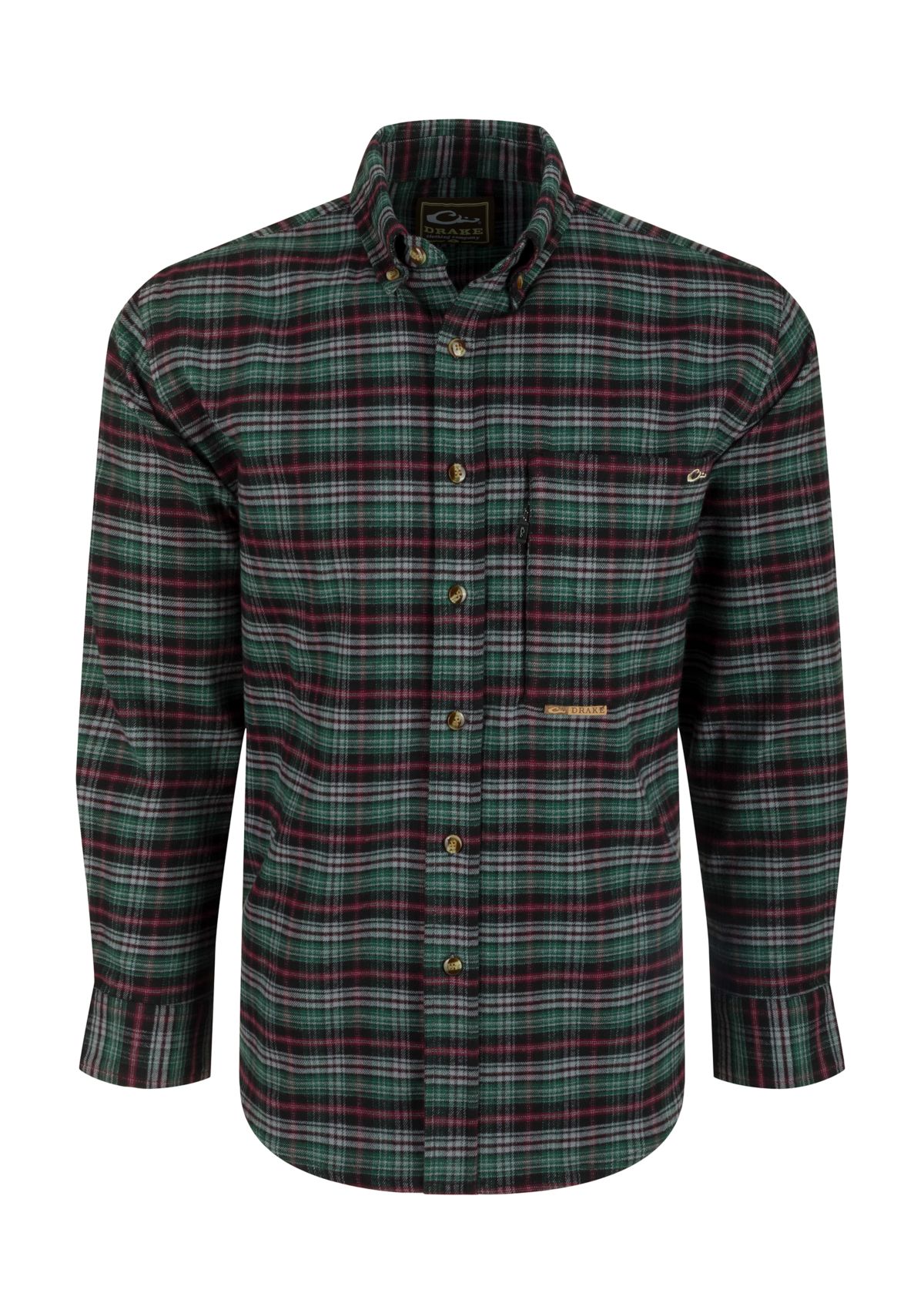 Big & Tall Long Sleeve  Plaid Brushed Twill Shirt 
