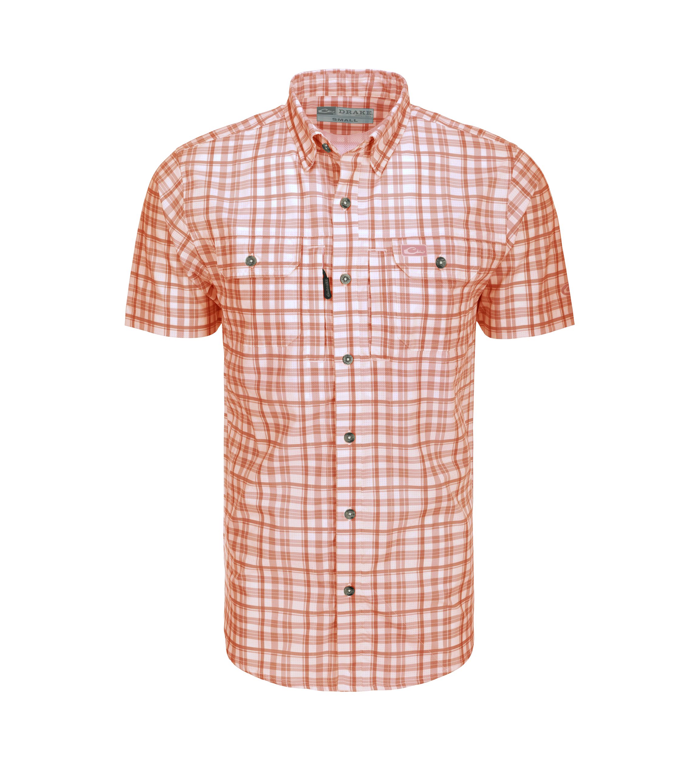 Mens Hunter Creek Windowpane Plaid Short Sleeve Shirt 