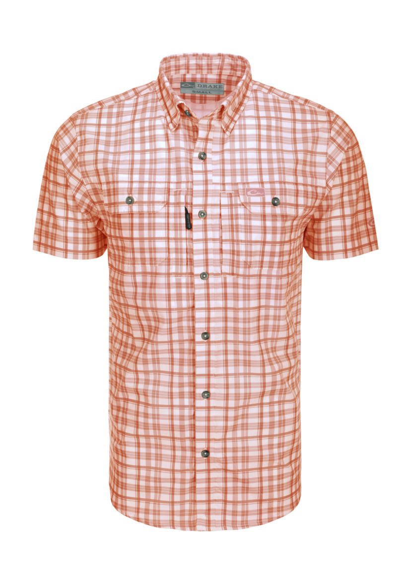 Mens Hunter Creek Windowpane Plaid Short Sleeve Shirt 
