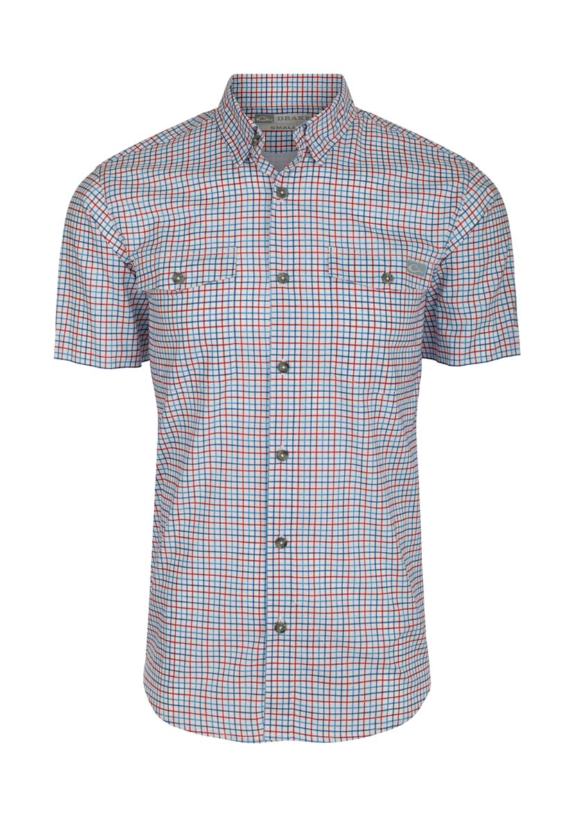 Mens Frat Button Down Short Sleeve Tattersall Shirt