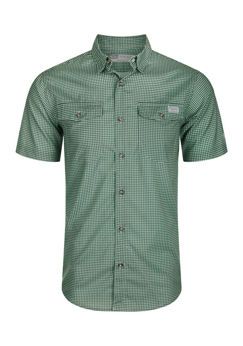 Frat Gingham Check Button-Down Short Sleeve Shirt