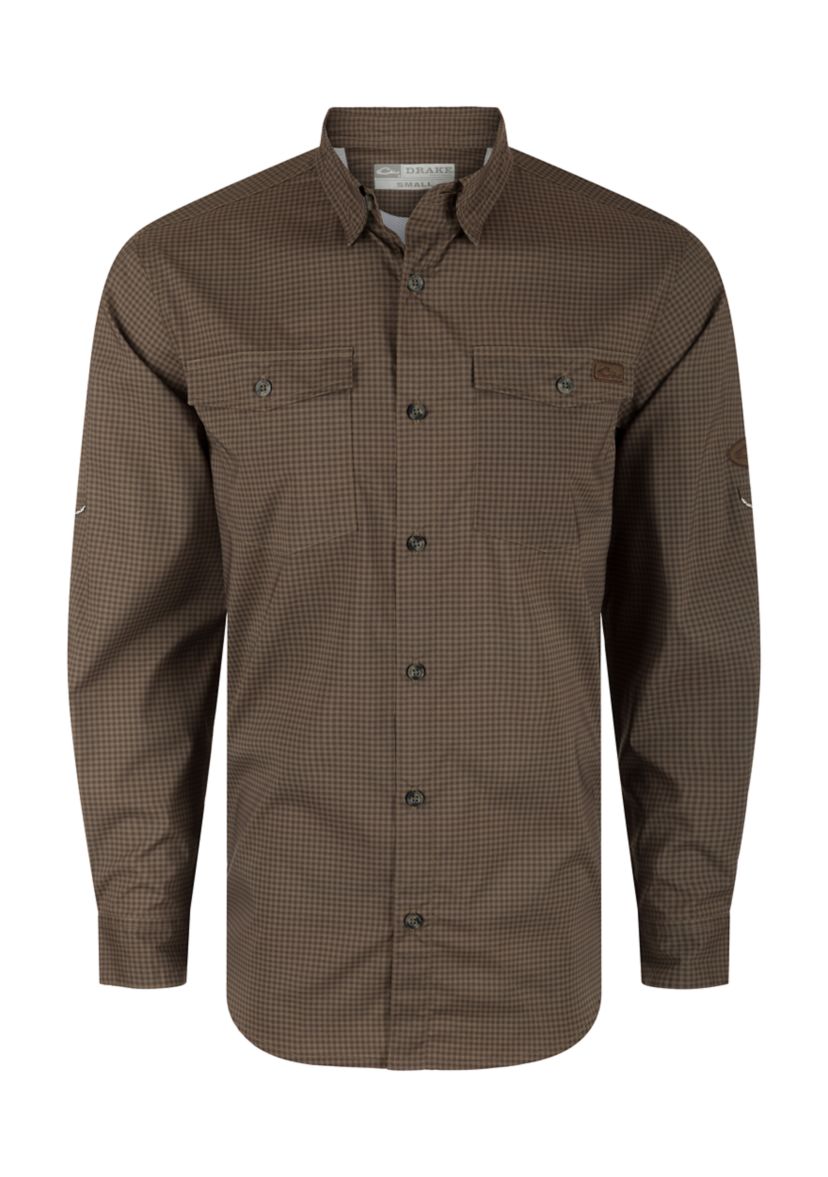 Mens Frat Gingham Check Button Down Long Sleeve Shirt