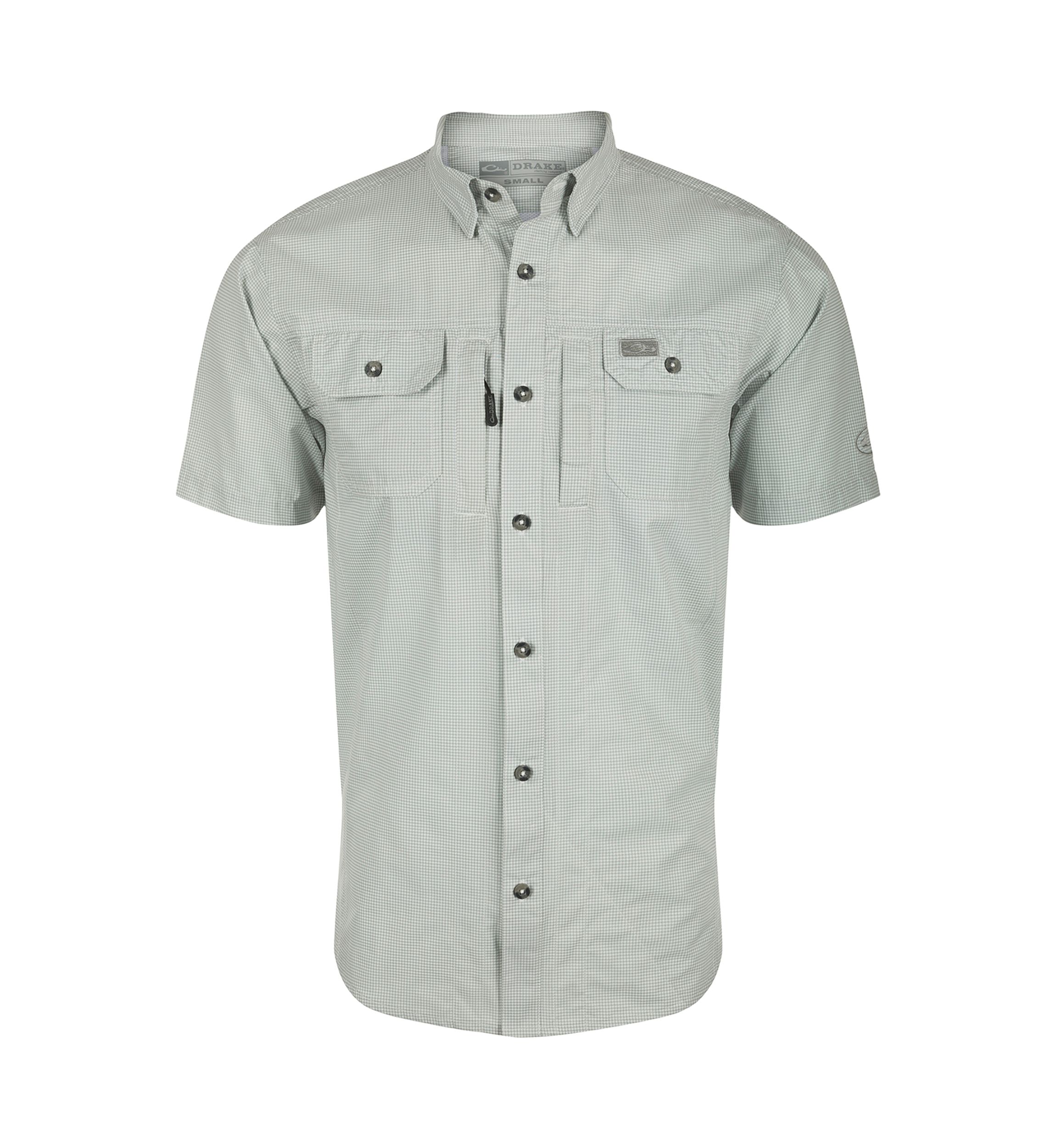 Frat Houndstooth Check Button-Down Short Sleeve Shirt