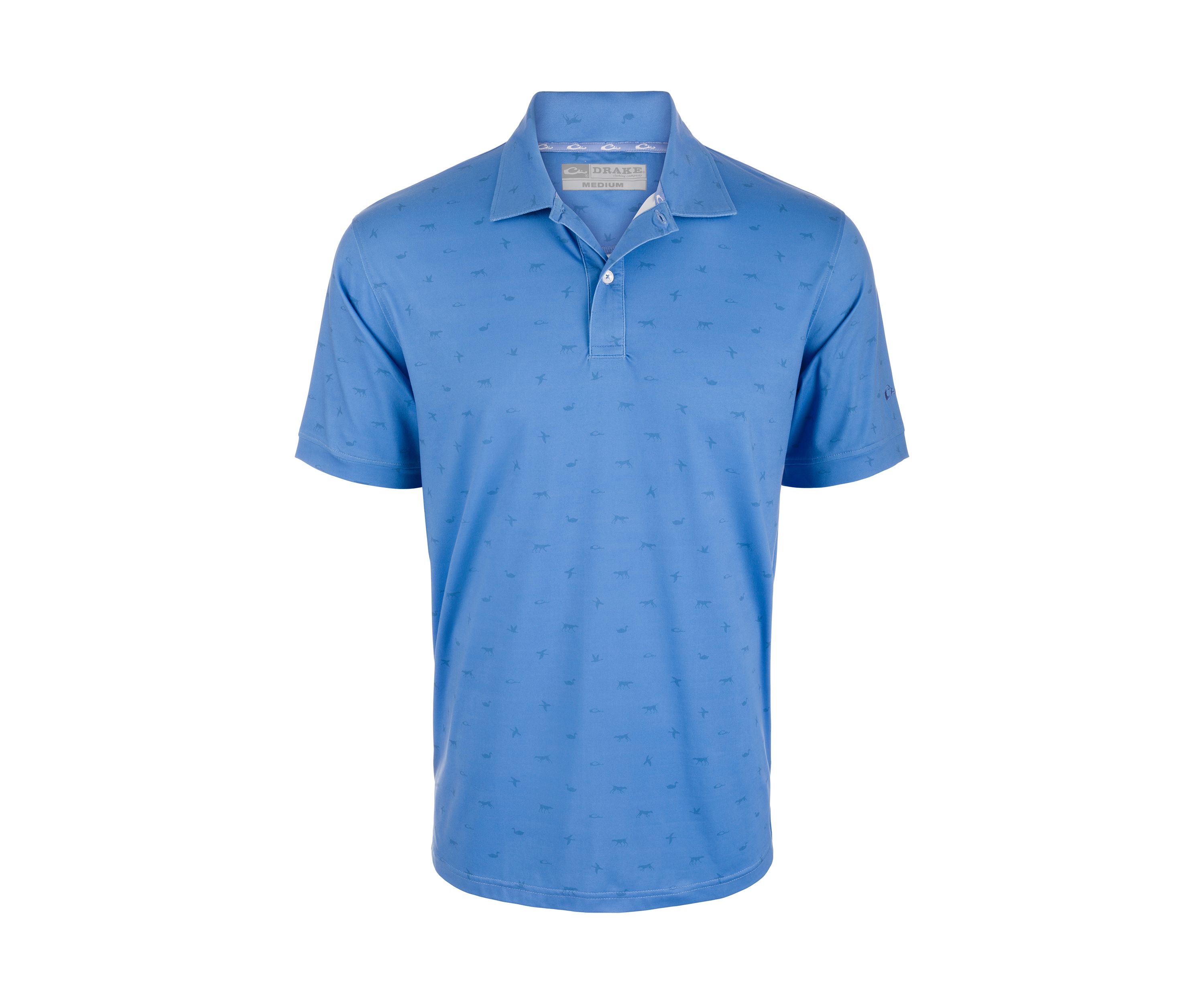 Mens Performance Print Polo Shirt