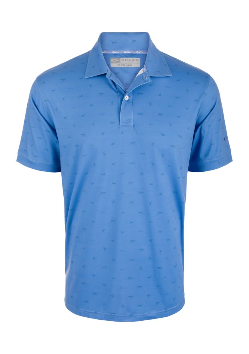 Mens Performance Print Polo Shirt