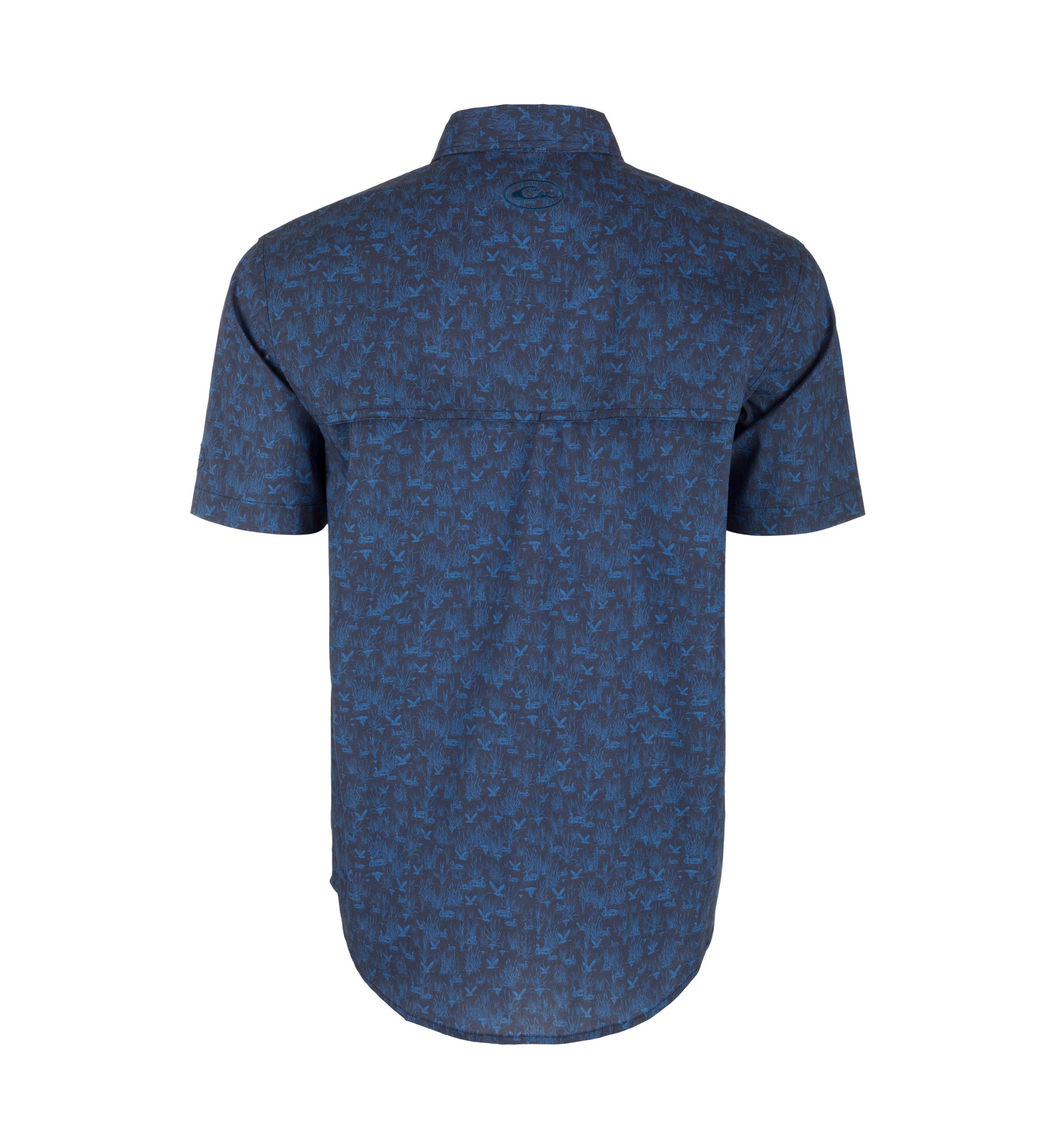 Mens Cotton Marsh Print Short Sleeve Shirt