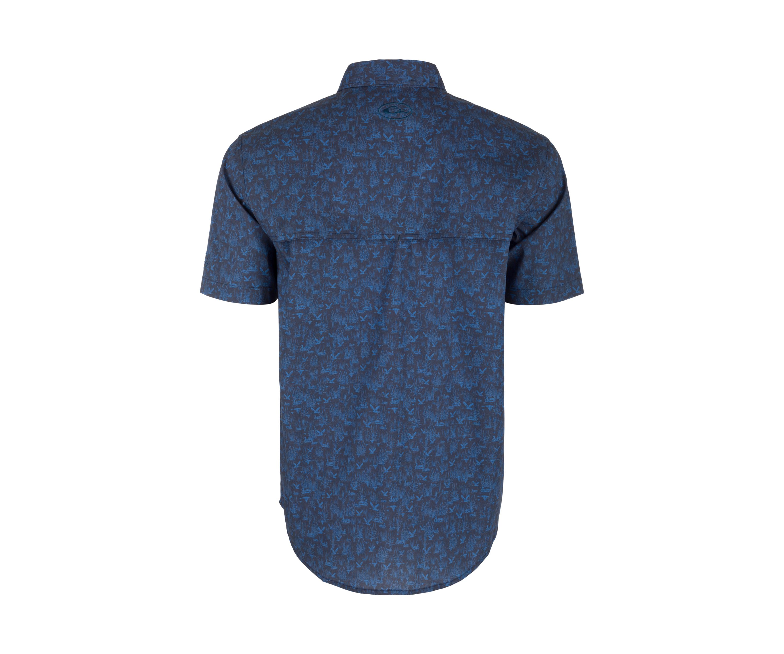 Mens Cotton Marsh Print Short Sleeve Shirt