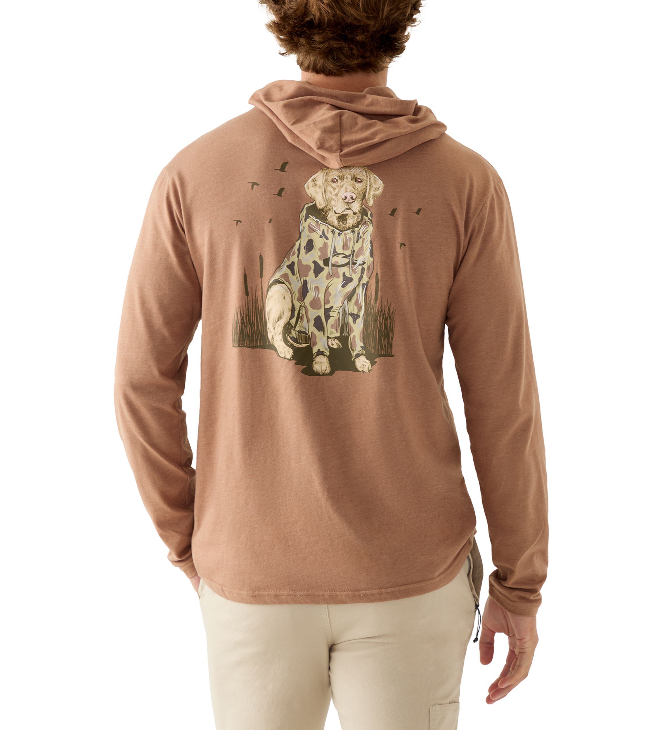 Mens Old School Lab Long Sleeve Graphic Hoodie T-Shirt