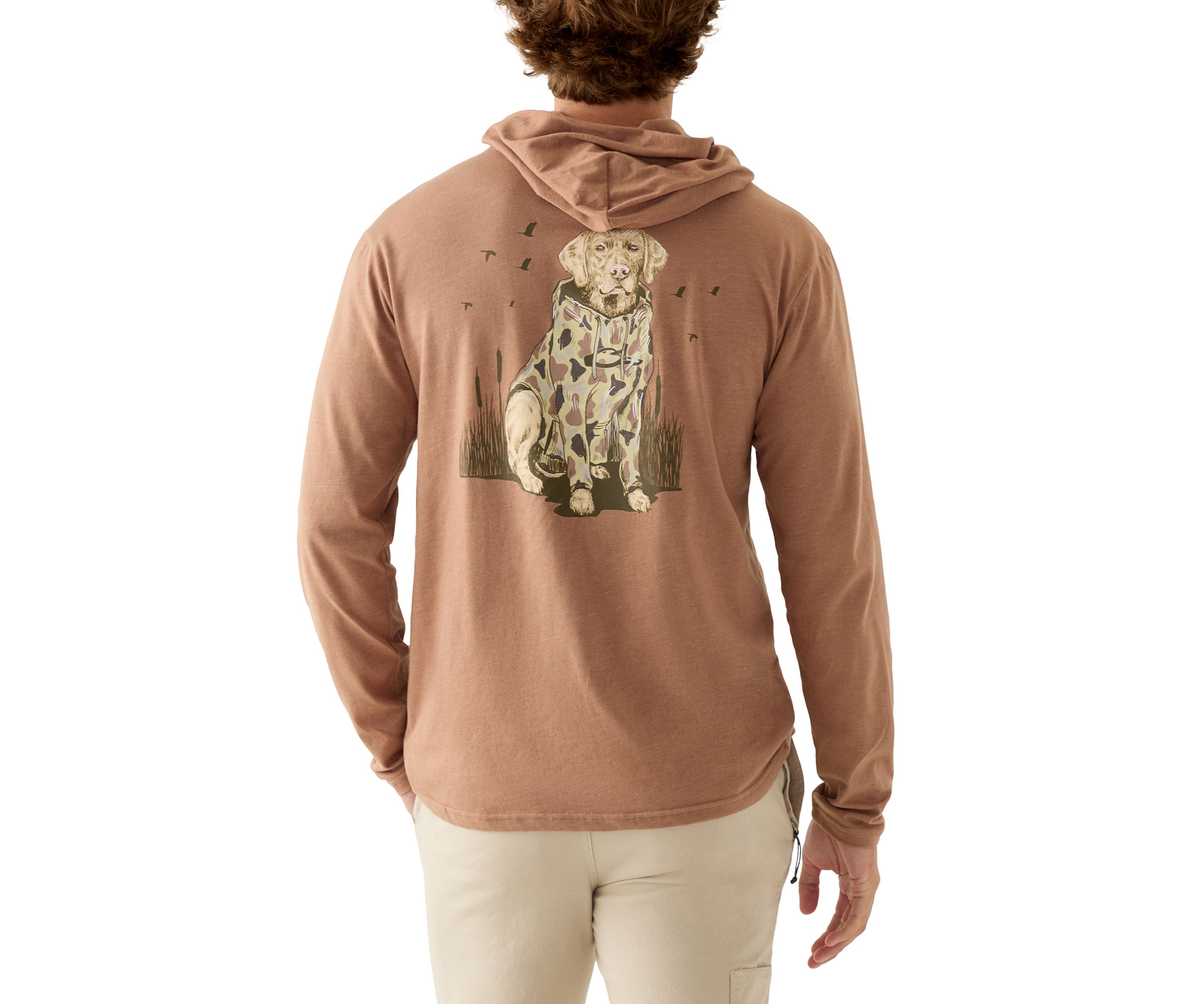 Mens Old School Lab Long Sleeve Graphic Hoodie T-Shirt